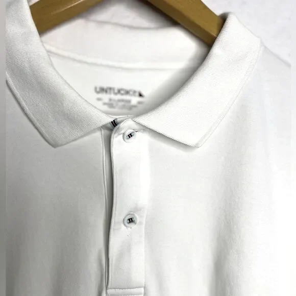 UNTUCKit Men's White Polo XL short sleeve Shirt resort business casual - Picture 3 of 13